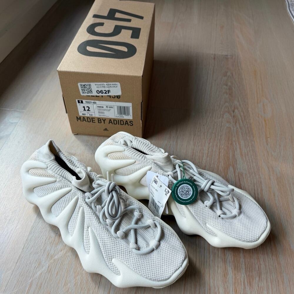 Adidas Yeezy 450 Cloud White H68038 Size 12 Mens New Authentic w/ Box